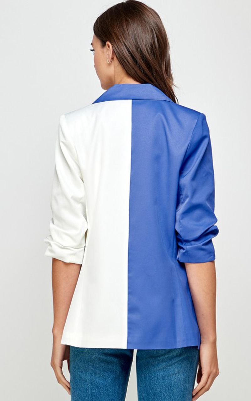 Color Block Graphic Blazer