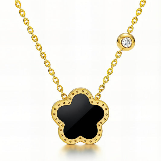 Midnight Clover Necklace