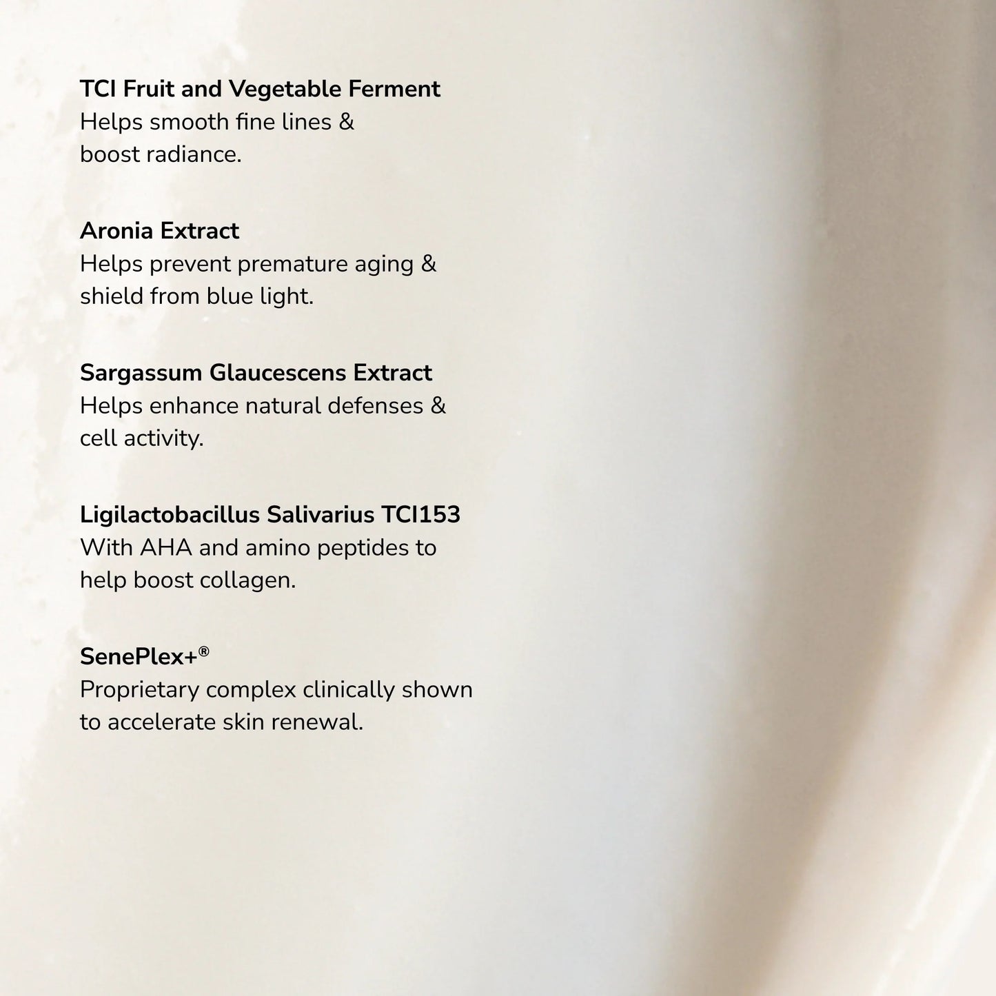 Microbiome Defense Daytime Moisturizer SPF 15 ingredient list.